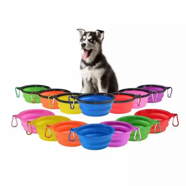 

Amazon Custom Collapsible Non-Slip Silicone Pet Water Food Bowl Collapsible Dog Travel Dog Bowl