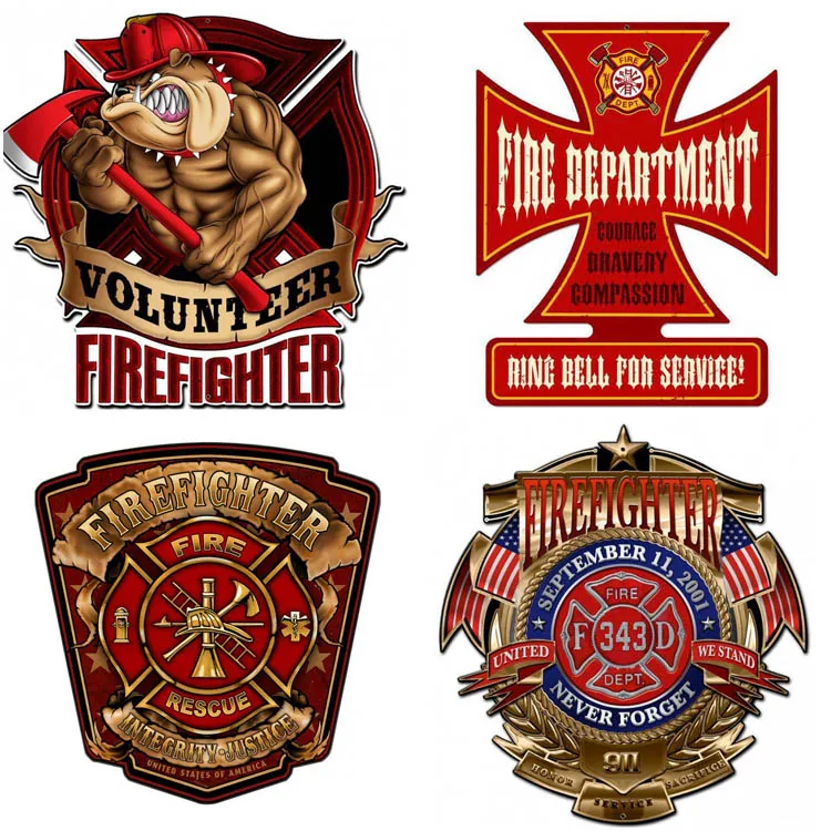

Firefighter Metal Sign Fireman Themed Parking Sign and Man Cave Bar Pub Cafe Wall Decor tin Signs Custom wholesales wall Plaque