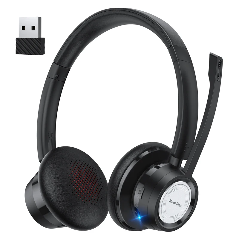 

New Bee BH58 Call Center Headset Type C Bluetooth Headphones Head Phones Noise Cancelling Wireless Headset with Mic
