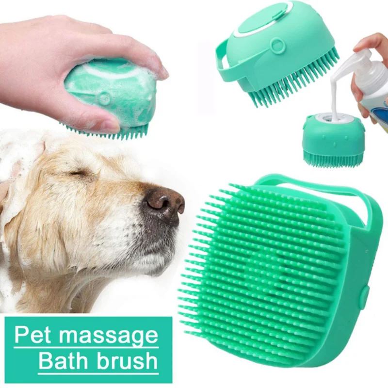 

Soft Rubber Pet Bath Brush Pet Hair Removal Brush Pet Bath Brush Massage Animal Supplies, Customized color