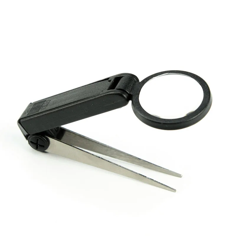 

MG1713-4 10x Foldable Loupe with Tweezer Mini Led Beauty Magnifying Glass