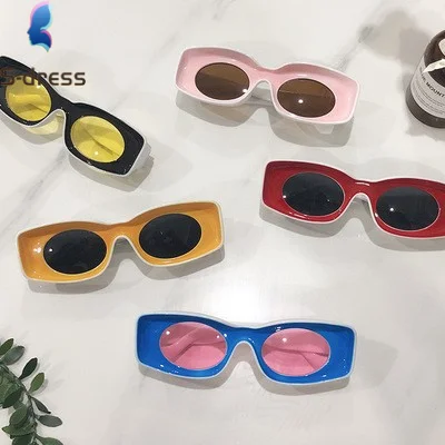 

Drop Shipping Newest Sunglasses 2021 Concave Frame Sunglasses Wild Ink Glasses Sunglasses Women Colorful Rectangular Sun Glasses, Picture colors