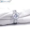 Tianyu Gems custom luxury design cushion moissanite 2ct solid 18k gold rings jewelry women
