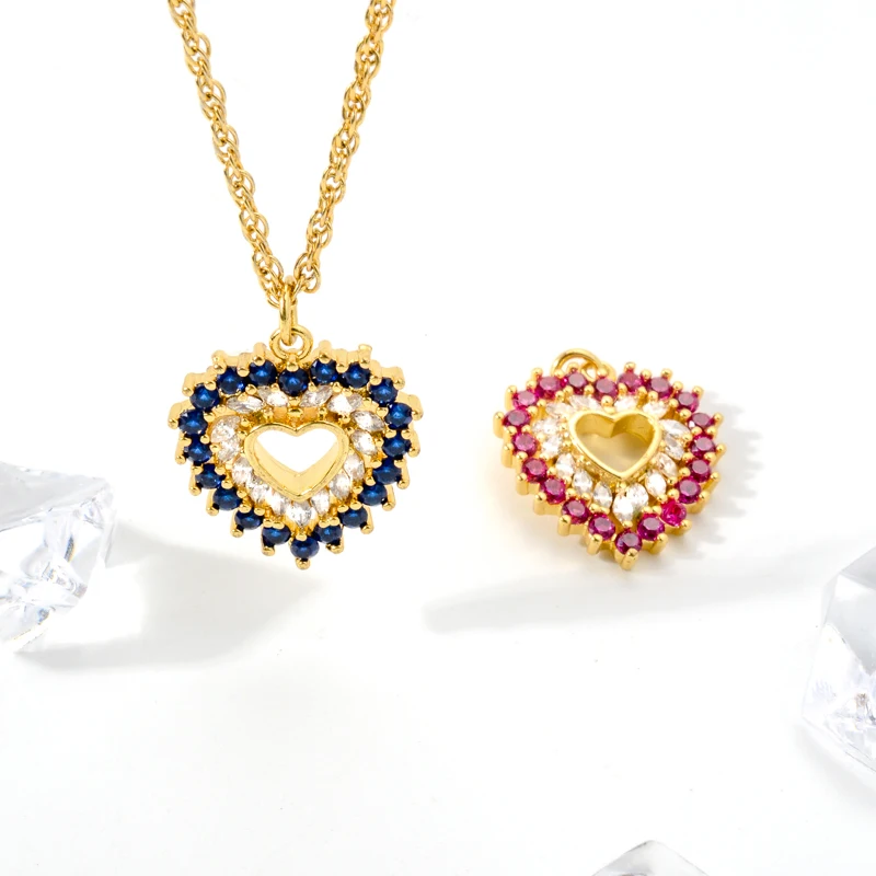 

Designer Trendy Diy 14k Gold Heart Shaped Charms and Pendants Necklace