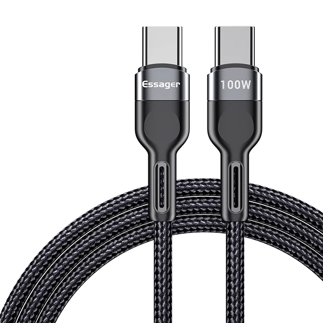 

Essager 2021 Hot Selling 5A Cable Type C Fast Charger 100W USB 2.0 Data Transfer Quick Charge Type C USB Cable