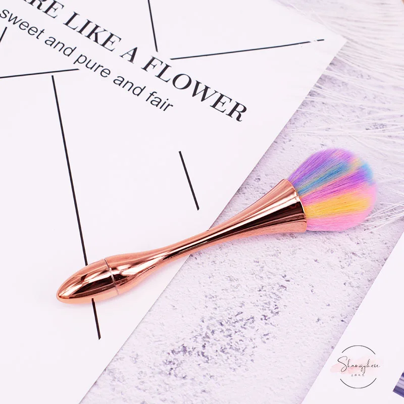 

Wholesale Mini New 2020 Nail Art Tool Dust Acrylic Clean Brush Beauty New Produce Rainbow Cleaning Dust Nail Brush