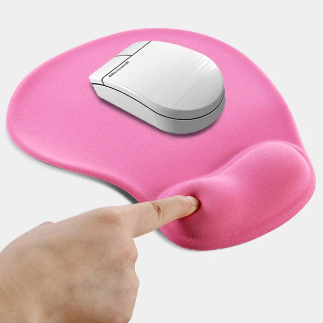 

Promotional various color custom mouse pad with silicone gel wrist rest for gaming computer PC laptop, Black/grey/blue/pink