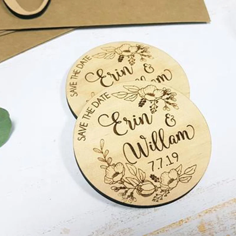 Personalized wedding invitations wood save the date wedding favors for guests