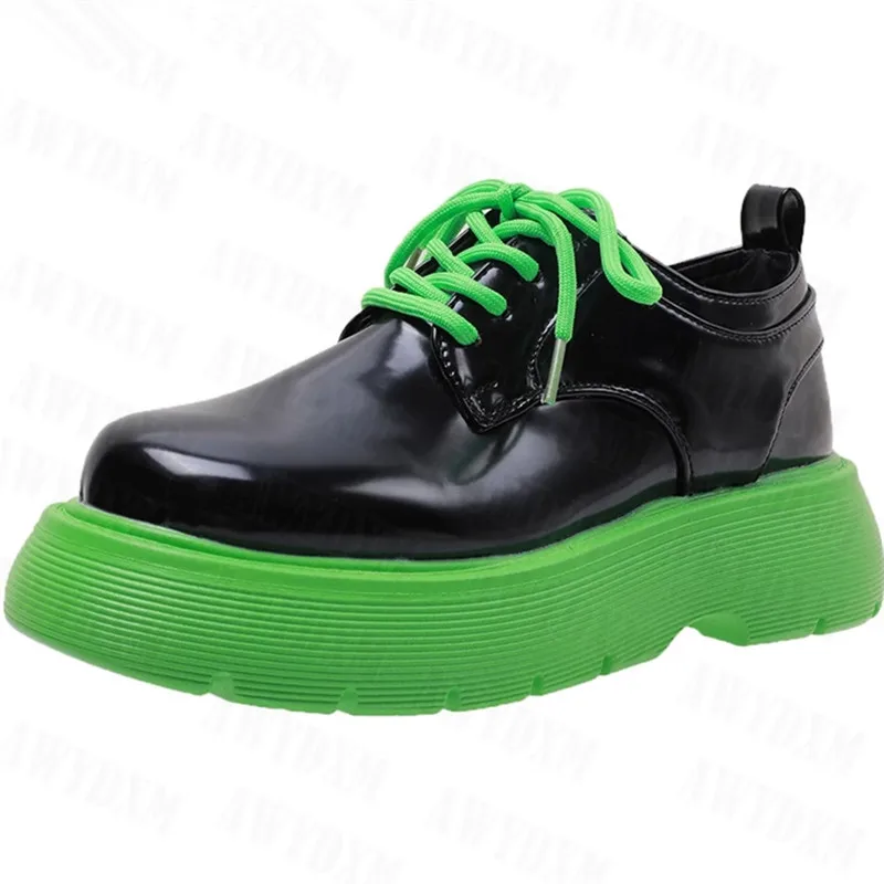 

Dropshipping Custom Logo Genuine Leather British Style Trendy All Match Platform Casual Shoes Women's Fashion Footwear