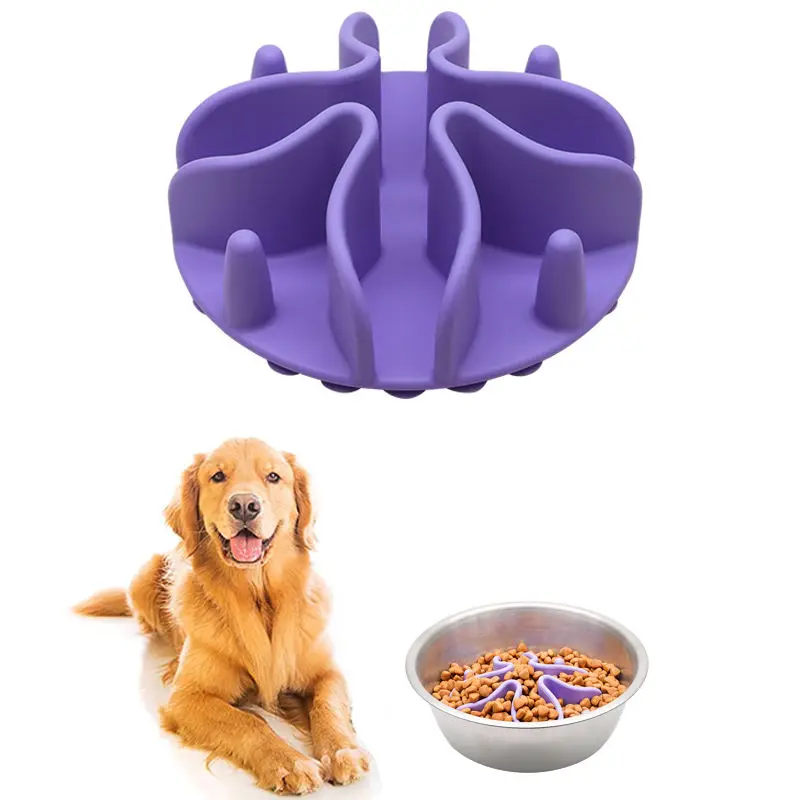 

Pet Food Bowl Slow Down Eating Slow Eating Feeder Silicone Insert with Strong Suction Cups No Slip Cat Slower Dog Slow Bowl