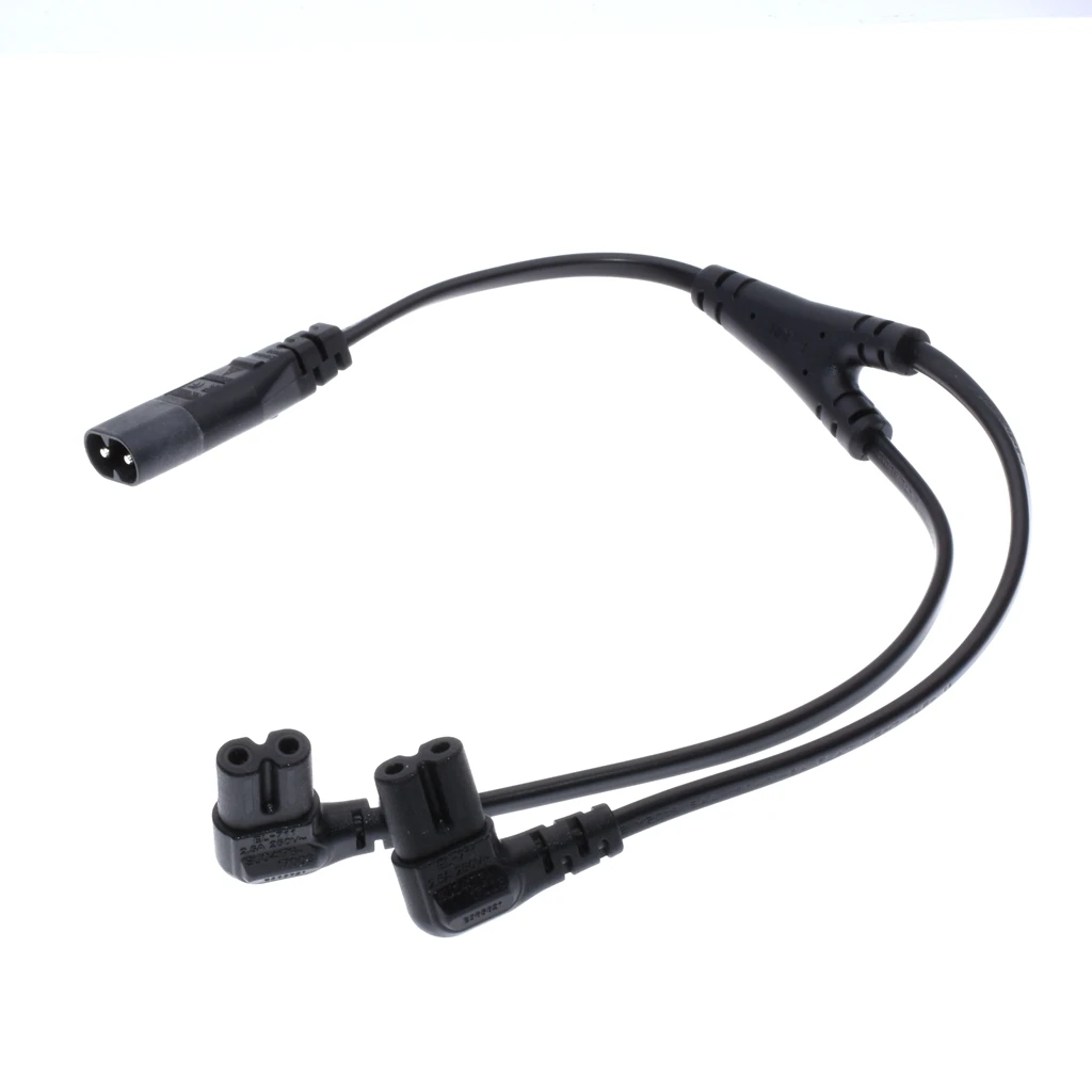 Iec320 C8 To 2x C7 Y Split Ac Power Cord,Iec Figure 8 Male To 2 Female