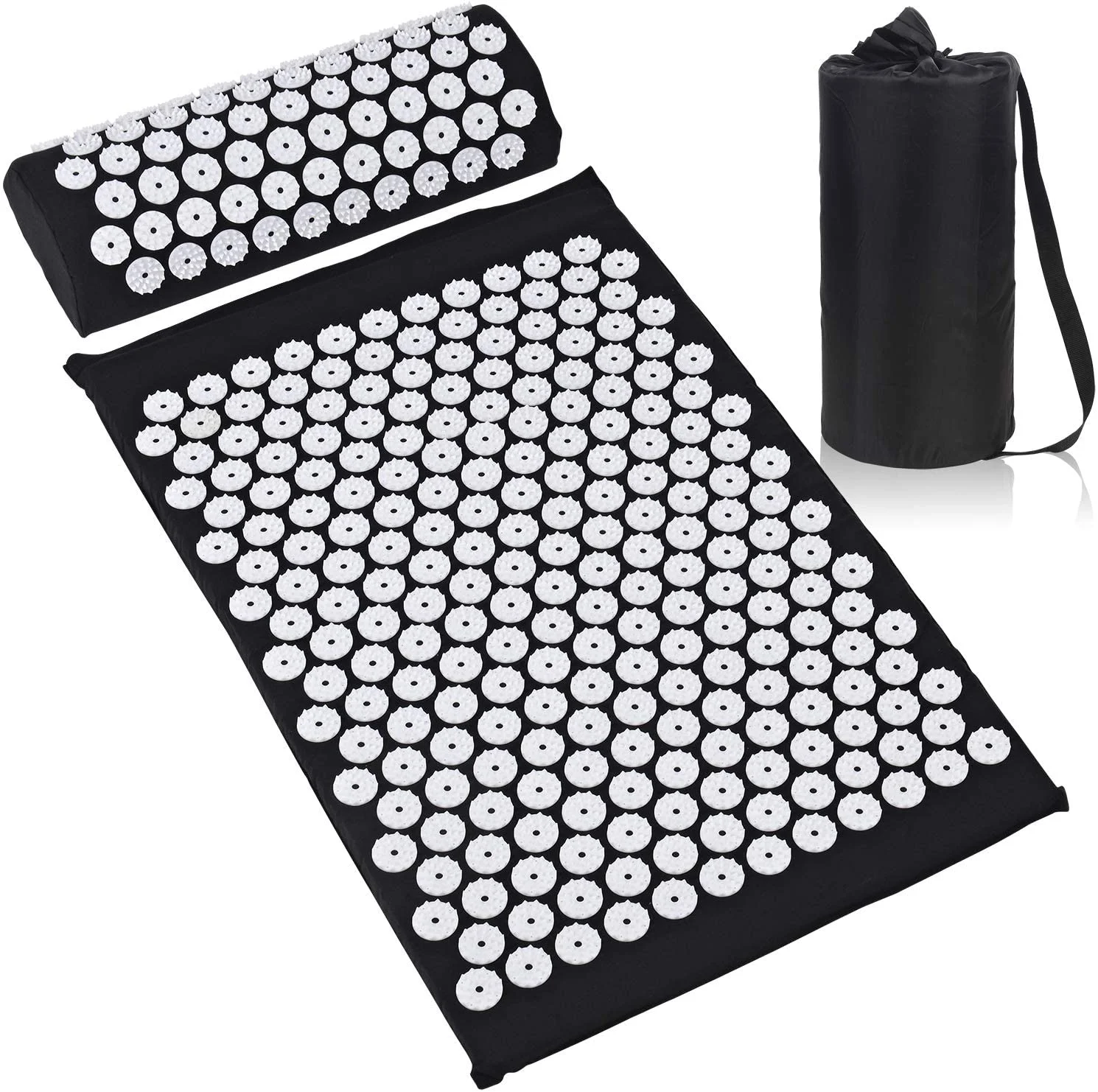 

hot sale black acupressure mat lotus and pillow set with carry bag, Customized color