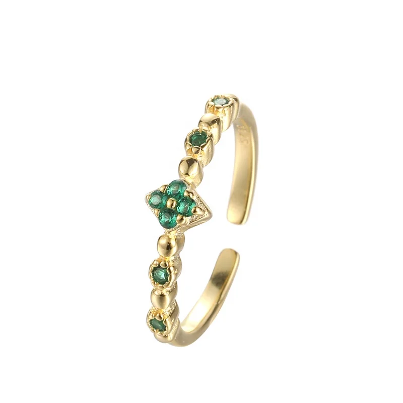 

Moyu new creative design 925 sterling silver colorful zircon adjustable ring for women