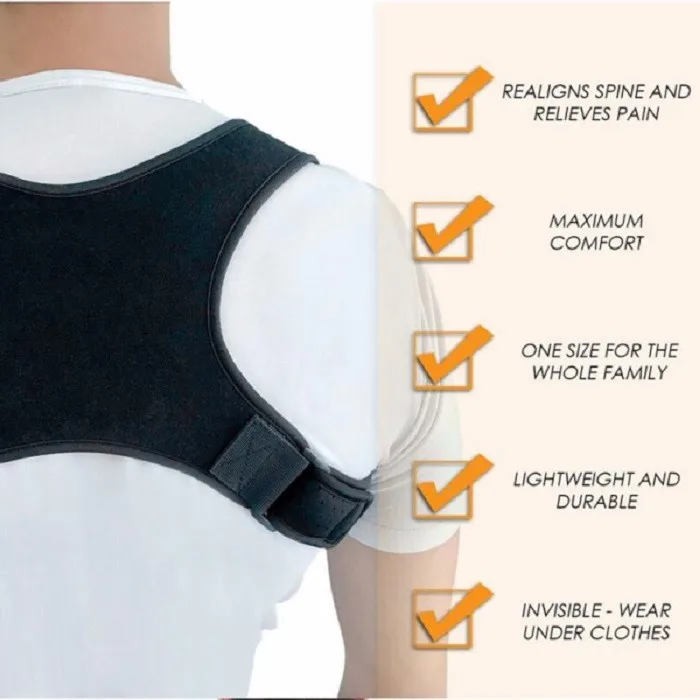 

Hot selling shoulder posture factory wholesale back posture corrector, Black