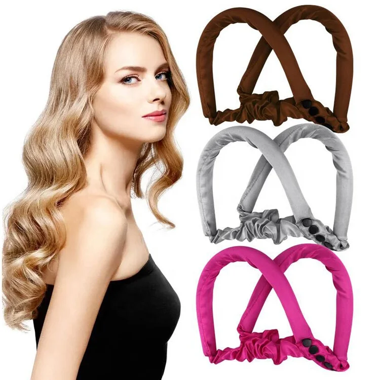 

DIY Styling Tool Heatless Creative Long Hair Curl Headband Rollers Flexible Sleep Ribbon Mulberry Silk No Heat Hair Curling Rods