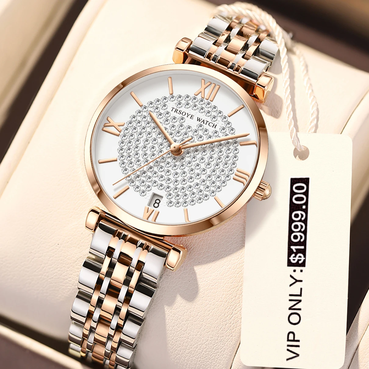 

Customized Logo Diamond Women's Watches Brand Water Proof Luxury Brand Fashion Ladies Watch reloj mujer T8821, Black, gold, silver, rose gold