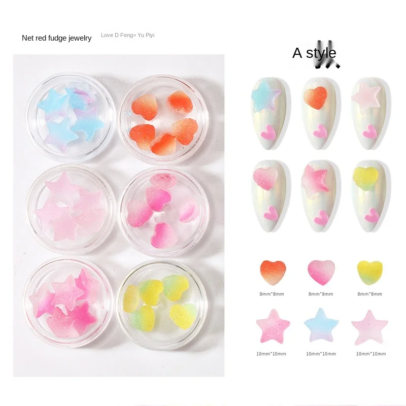 

Hot Selling Nail Ornament Mixed Color Peach Heart Ruan Soft Candy ColorDIYNail Crystal Ornament, Customers' requirements