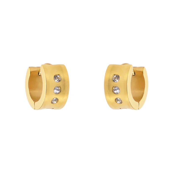 

Vintage Hypoallergenic Huggie Hoop Earrings Diamond Earrings Small Hoop Earrings White Stone Shiny Crystal Bridal Jewelry