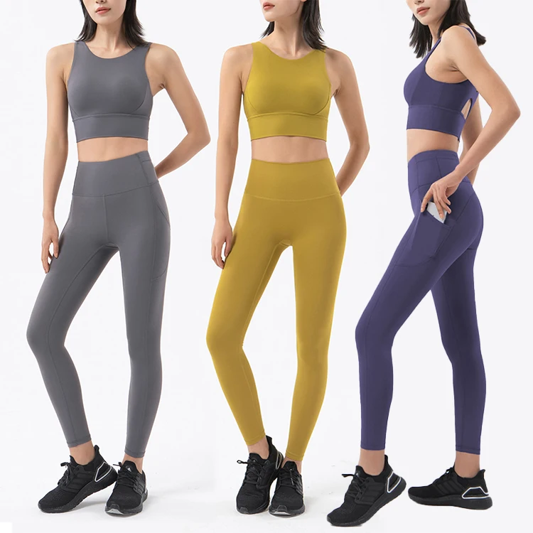 

Women Workout Gym Fitness Sports Bra high Waist Squatproof Tights Tummy Control Outfits Fitness Yoga Bra leggings Sets