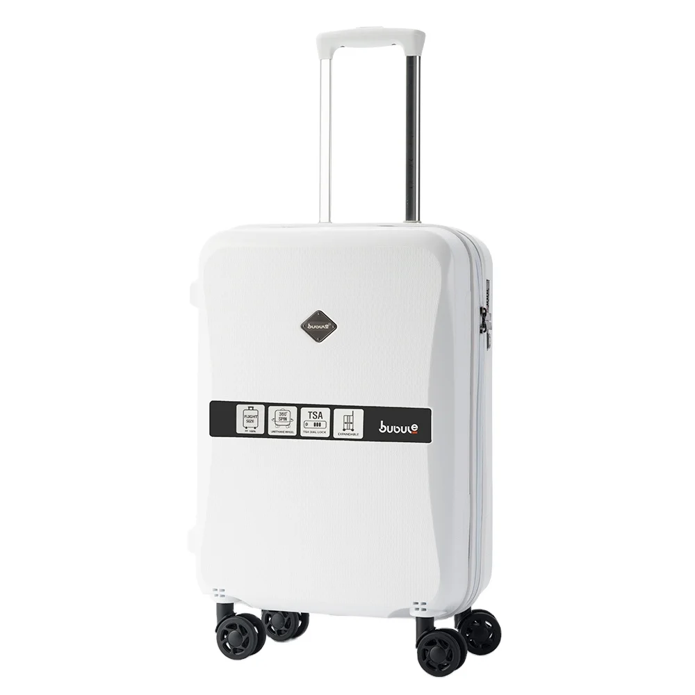 

BUBULE fashionable three piece luggage trolley sets high quality white business hardcase suitcase, Customized color