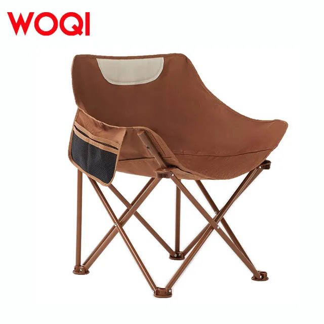 WOQI High Quality Stainless Steel Modern Design Heavy Duty Lightweight Foldable Camping Chair for Hiking Beach & Fishing