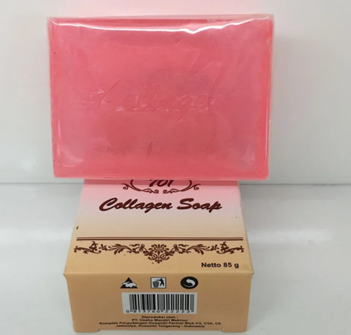 

Hot Selling Malaysia Natural Organic Moisturizing Cleansing Whitening 701 Collagen soap 85g, Pink