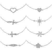 

Fashion Jewelry, Gemstone Jewelry Women's Bracelet, Heart Shape Snowflake Cross Sterling silver jewelry 925