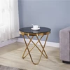 High quality Metal sole coffee table with round marble top and golden powder paint in the living room
