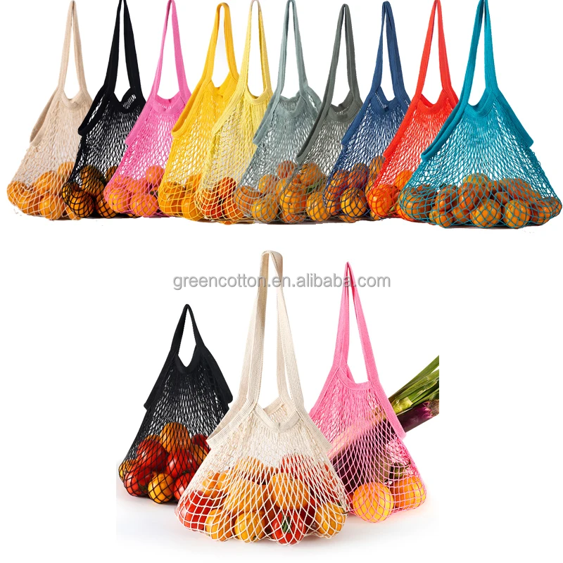 

Yiwu Greencotton wholesale reusable cotton net shopping bag eco friendly women's mesh shopping tote bags for grocery market