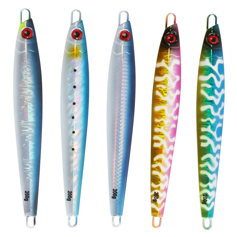 

Gorgons new 160g/200g fast jigging lure lead metal jigs Boat luminous fishing lure, 6 colors