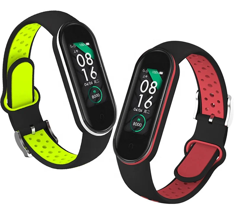 

BOORUI multi-color for xiaomi mi band 5 strap pin buckle high quality silicone wristband