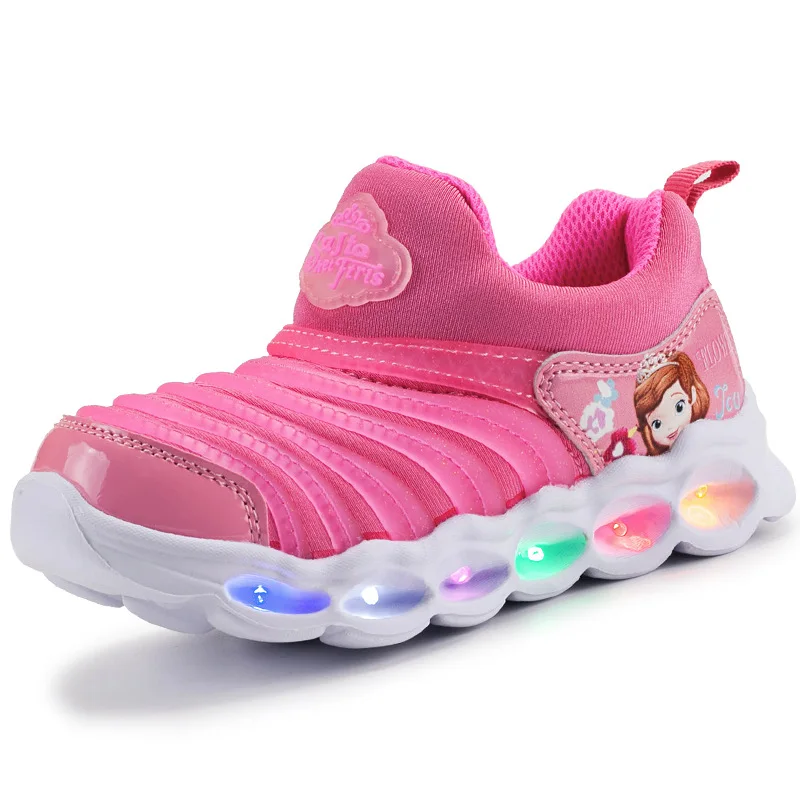 

EK1015 school boy girl casual shoes cartoon LED light kids light up shoes