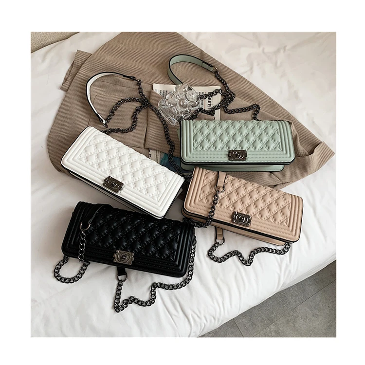 

Luxury Female Brand Shoulder Crossbody Bags Quilted Lattice Flap Messenger Bags Women Lock Handbags Chain Rectangle Sac Mujer