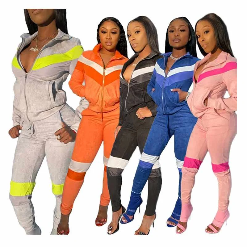 

Wholesale autumn casual clothing long sleeve 2 piece pants set fall outfits women two piece set