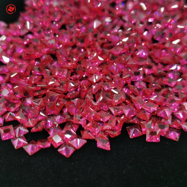 

Redleaf Jewelry hot sale precious Loose Gemstone 5# red Corundum square cut Gemstone Ruby