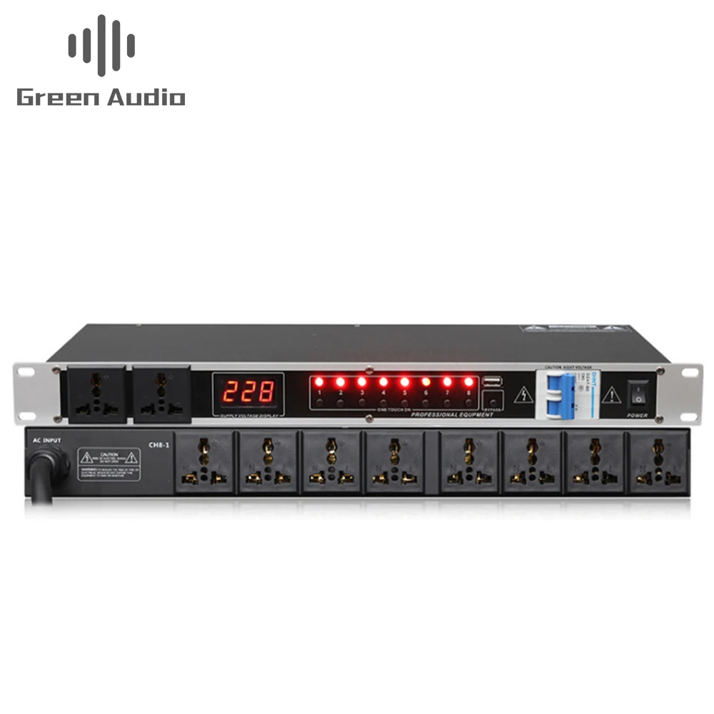 

GAX-820 Professional stage 8/10 way power sequencer socket order management controller for dj equipment