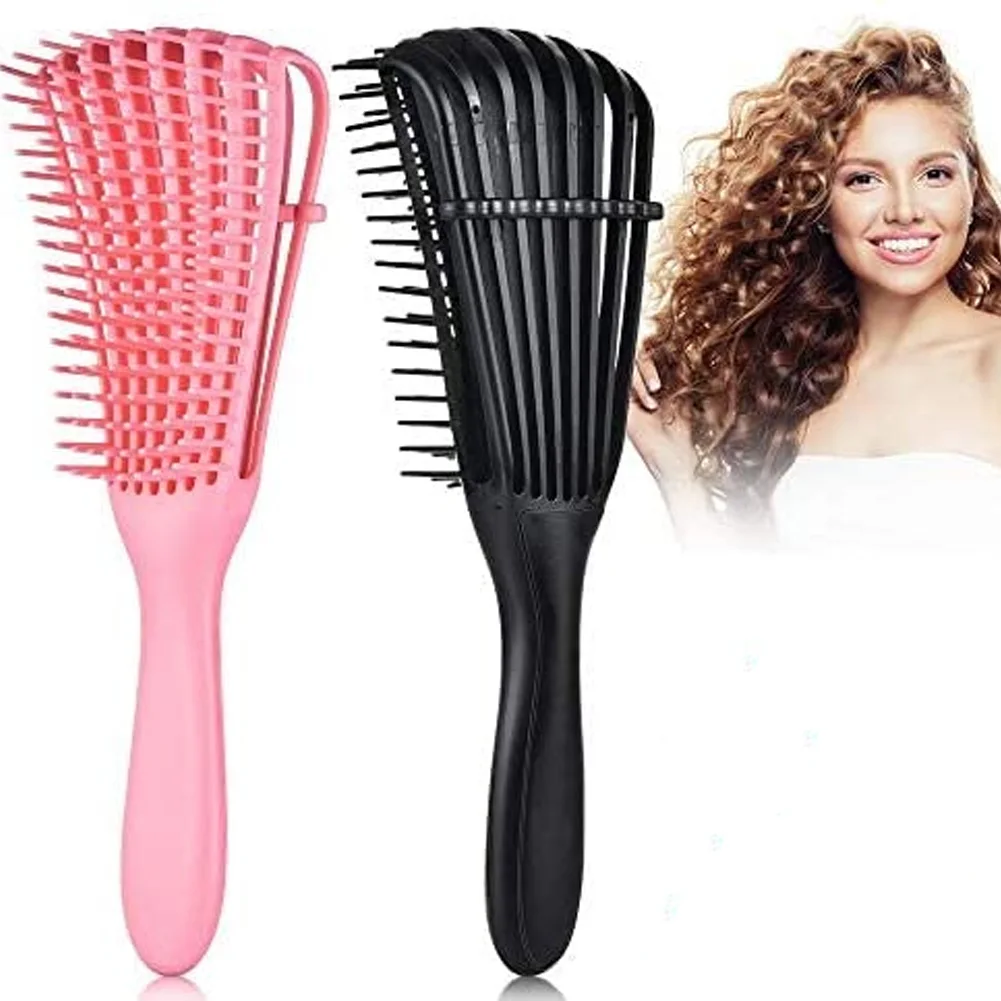 

hairstyling comb 8 rows Detangling Massage Detangle Hair Brush for Curly Hair Brush Curve Fast Drying Vent Hair Brush