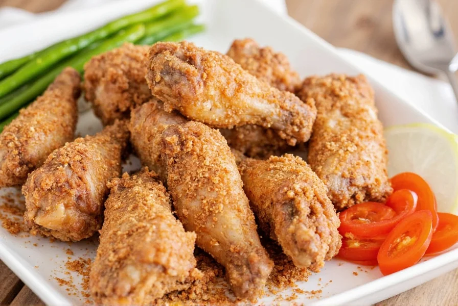 Homemade chicken wing dry rub mixture in bowl with measuring spoons