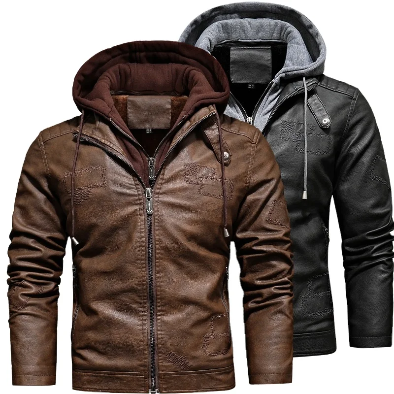 

Factory Wholesale Price Men's Winter Coat Bomber Jacket Biker Distressed Top Quality Big and Tall Leather Jackets