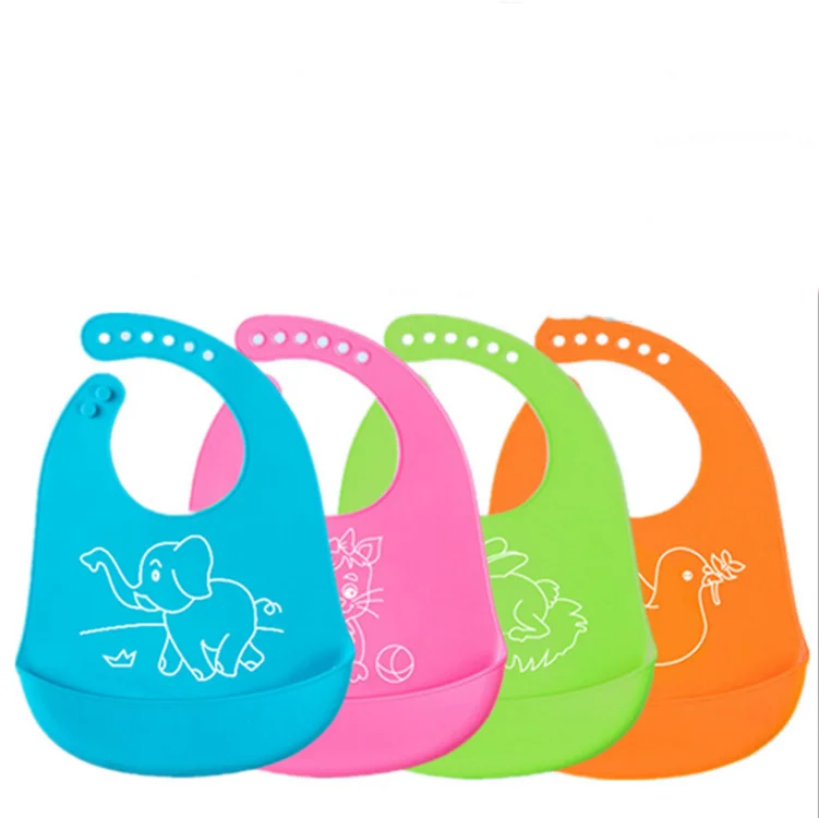 

Wholesale nice price fashion EVA bib waterproof baby rice bowl bib baby feeding silicon bib