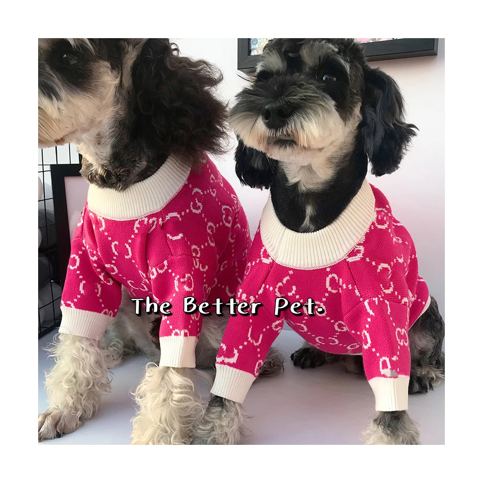 

Luxury popular brand thick pullover sweater Teddy Schnauzer personality fashion dog sweater pet clothes
