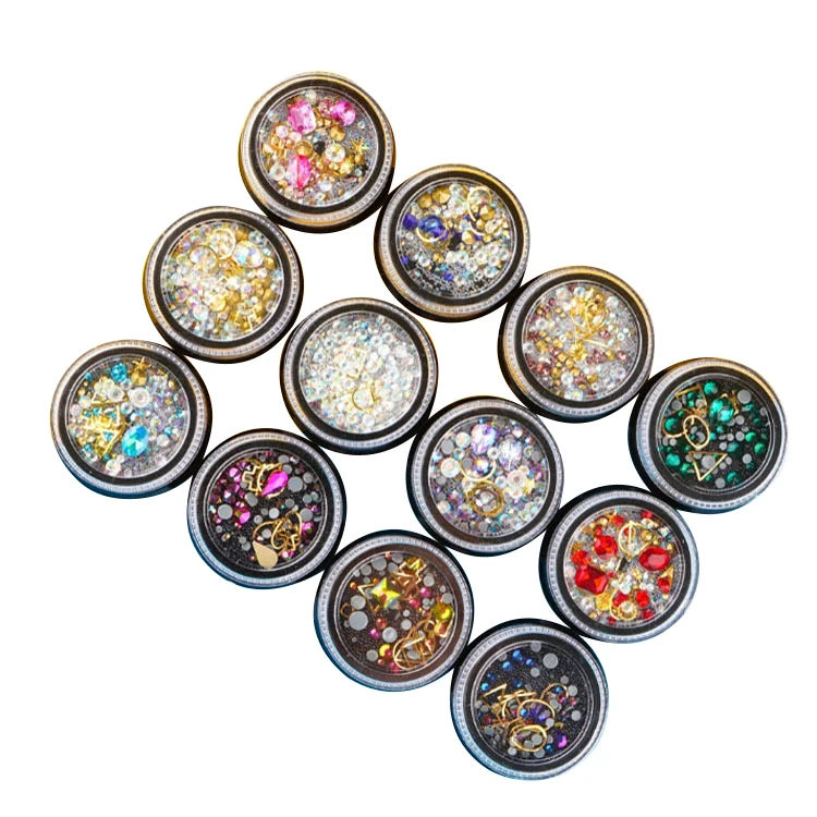 

2021 New Style 3D Nail Art Sequins Decals Sticker Colorful Mixed Nail Flakes