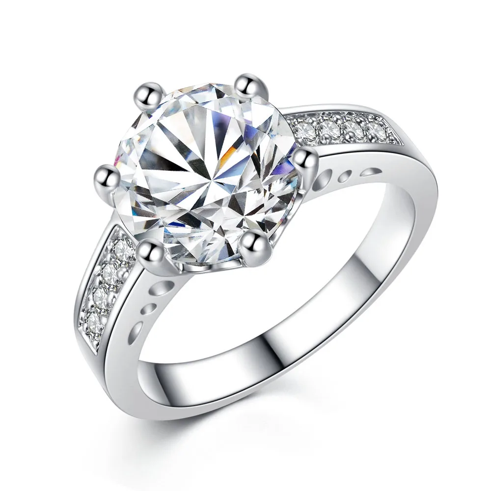 

HPXmas White Gold Drill Bit Wedding Engagement Ring