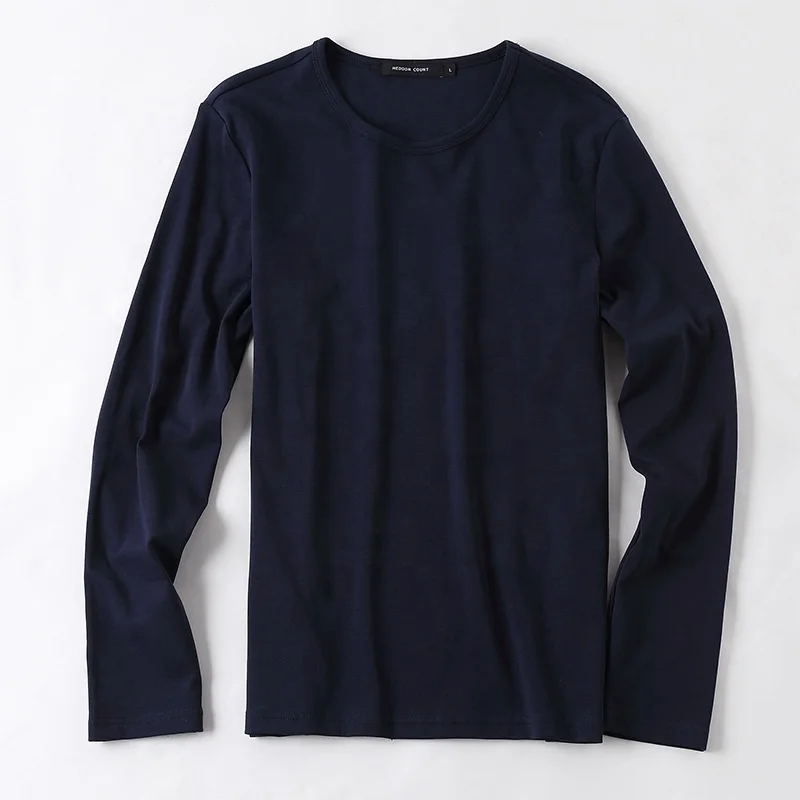 

Bulk washed 100 cotton long sleeve t-shirt men's winter underwear t shirt in good quality