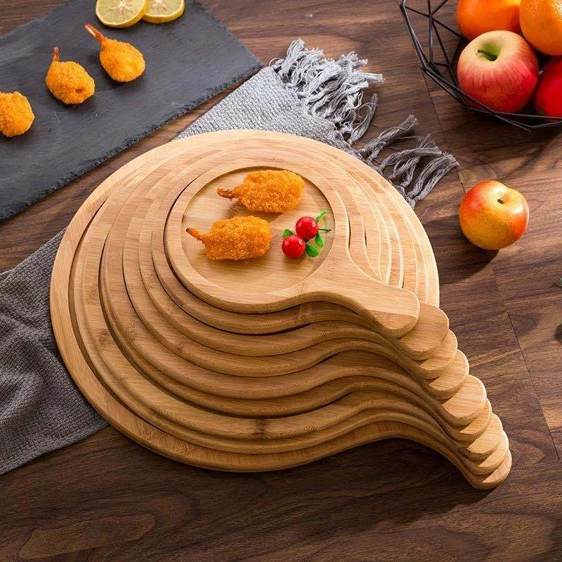 

Wooden Pizza Board Modern Simple Cheese Board Wooden Pizza Plate Round Fruit Children's Food distressed wood serving tray, Customized color