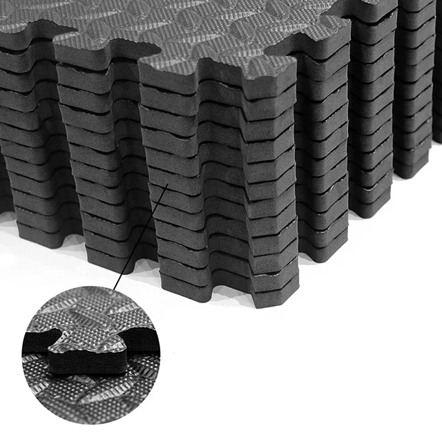 

Joybox Exercise Flooring Piso Gimnasio Caucho Tapetes De Foamy Exercise Mat Fitness Foam Tiles Protective Flooring Gym Mat, Black+customized color