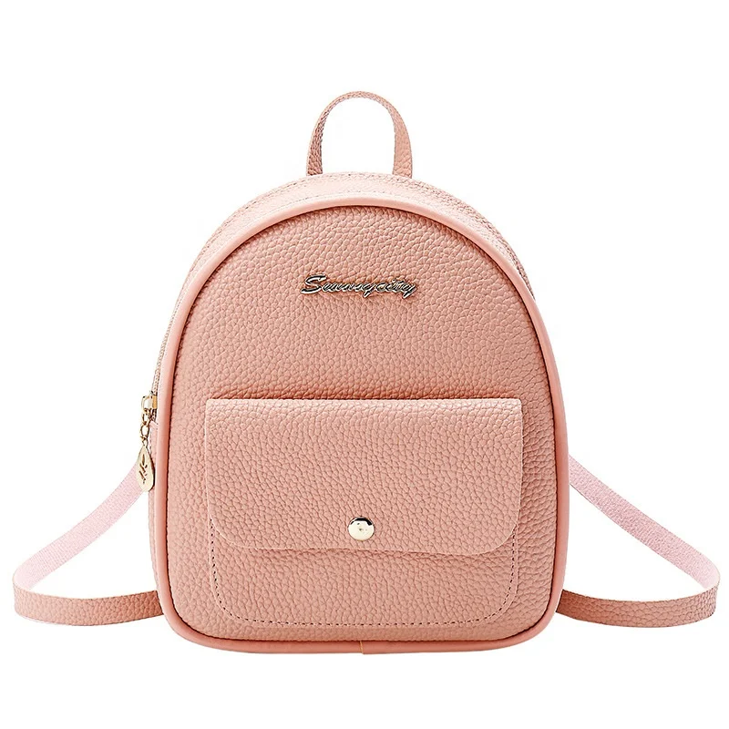 

2020 Hot Sale Popular PU Girls Solid Color Mini Backpack For Kids Women Cheap Custom Bag, Light grey, black, pink, blue, wine red