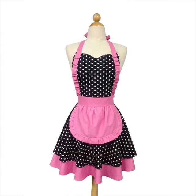 

SunYue New Design Women Korean Vintage Cooking Cotton Kitchen Apron, Can be customized
