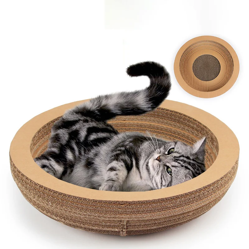 

Wholesale Pet Toys Cat Bowl Shape Modern Cat Scratching Lounge Cat Scratcher Board
