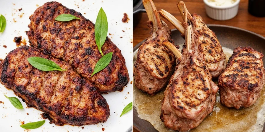 Greek lamb chops on a plate